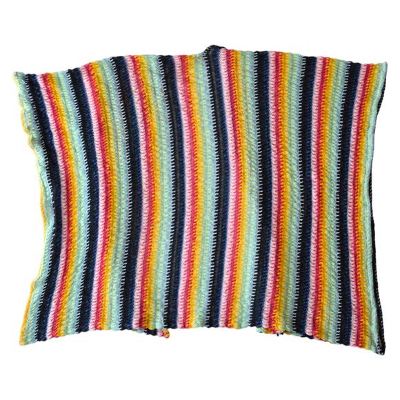 Vilagallo Colorful Striped Crochet Knit Swimsuit Coverup Cardigan Size Small - Picture 5 of 6